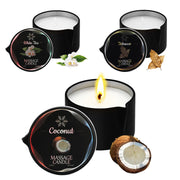 Sariiraw 3-pack massage candle set arranged for a home spa ritual.