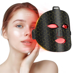 Satisure red-light face mask on for at-home skincare exploration
