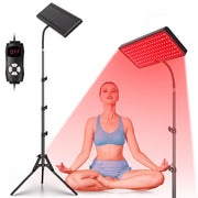 SAVILER red light therapy lamp on a stand for at-home skin care and relaxation