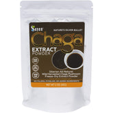 Sayan Chaga extract powder bottle for a caffeine-free, antioxidant-rich boost.
