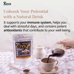 Sayan organic antioxidant tea cup ready for a calming, refreshing sip.
