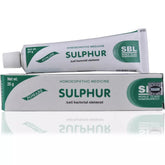 SBL Sulphur Ointment tube close-up for dry skin support.
