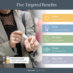 Scentered Focus balm stick supports concentration during work or study.
