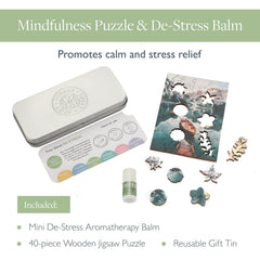 Scentered puzzle in reusable tin packaging for travel-friendly calm