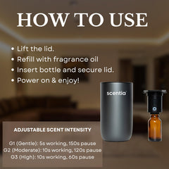 Scentia MiniPod ambient light settings creating a cozy atmosphere.