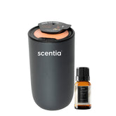Scentia MiniPod waterless diffuser front view highlighting Titanium finish for home use.