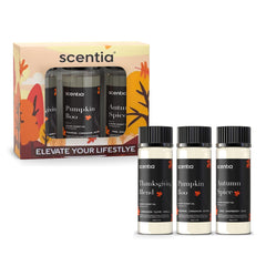 Scentia Thanksgiving Blend bottle enhances festive gatherings with warm notes