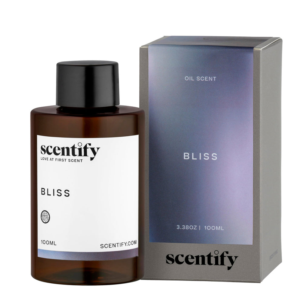 Scentify Bliss bottle pour shows premium diffuser oil for a refined home aroma