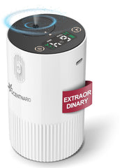 SCENTNARIO waterless diffuser front view showing sleek, portable cylinder design for on-the-go aromatherapy