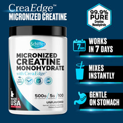 SCHIFFER HEALTH Creatine Monohydrate scoop on powder for precise serving