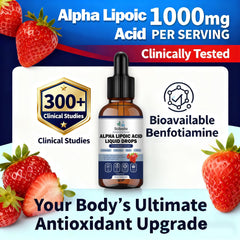 Scibalia Alpha Lipoic Acid liquid drops label displays 1000mg strength and ingredients.