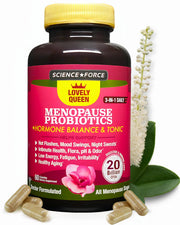Science Force Lovely Queen bottle front showing menopause support for balanced days.