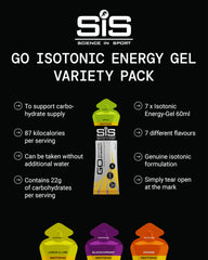 Science in Sport GO isotonic energy gel pack 7 back view highlighting gluten-free formula