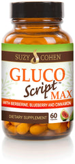 Script Essentials Gluco Script bottle of capsules for daily wellness.