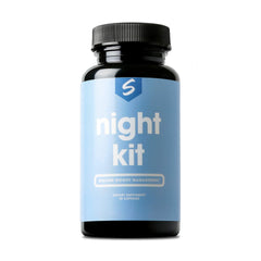 SCULPT Night Kit glass with water and capsule for bedtime intake.
