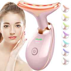 SDKWDH face-neck massager in glossy pink for at-home skincare routines.