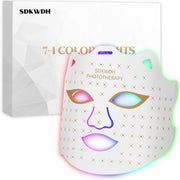 SDKWDH red light mask for face with seven colors for at-home skincare routines.