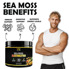 Sea Moss Electrolytes dissolving in water for quick hydration after workouts