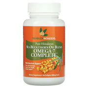 SEABUCKWONDERS organic sea buckthorn oil softgels bottle for daily hydration support.