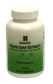 Seagate Olive Leaf Extract bottle highlighting purity and natural antioxidants for daily wellness.