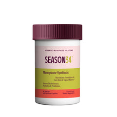 SEASON34 bottle highlighting vaginal balance for daily intimate support