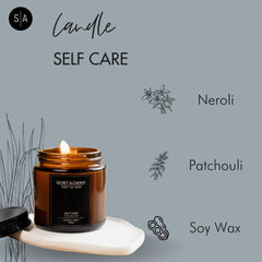Secret Alchemist SelfCare Candle soy wax candle in glass jar for mindful evenings.
