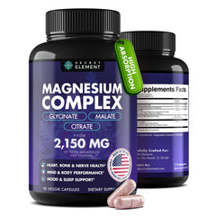 Secret Element Magnesium Complex bottle with capsules for daily mineral support.