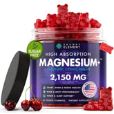 Secret Element Magnesium Gummies cherry bottle shows convenient daily chew for busy routines.