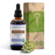 Secrets of the Tribe Artichoke bottle front with organic drops for daily use