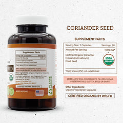 Secrets of the Tribe coriander seed packaging shown in an eco-friendly container.