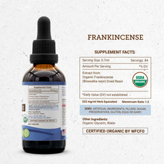 Secrets of the Tribe Frankincense packaging front showcases premium, USDA organic certification
