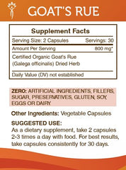 Secrets of the Tribe Goat's Rue capsules closeup highlighting high potency.