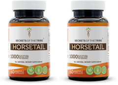 Secrets of the Tribe Horsetail bottle front showing high potency herbal capsules for daily use