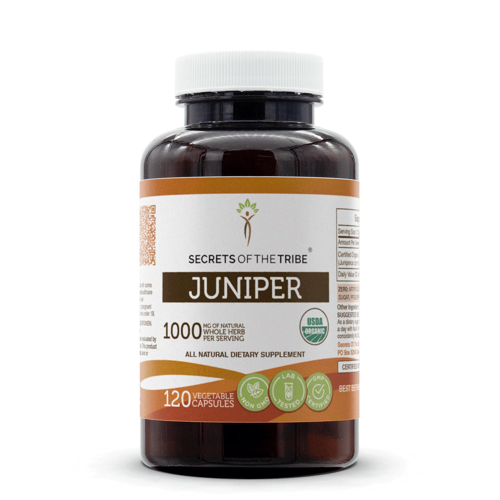 Secrets of the Tribe juniper bottle with capsules for daily use