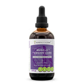 Secrets of the Tribe muscle tension bottle pour showing quick-relief herbal blend