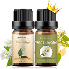 Sedbuwza jasmine-honeysuckle oil set bottles for diffusion and DIY beauty.