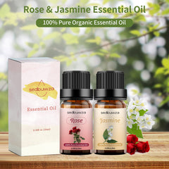 Sedbuwza Rose Jasmine essential oil set amber glass bottles protect aroma