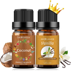 Sedbuwza vanilla coconut set packaging with amber bottles preserves aroma and quality.