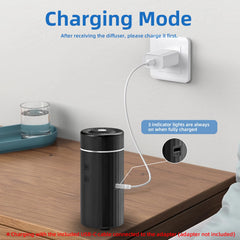 Seedseel cordless diffuser powered by built-in battery for flexible placement