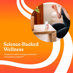 Seeking Health B Complex MF nutrition facts panel illustrates eight B vitamins in one serving.
