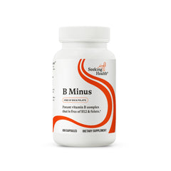 Seeking Health B-Minus bottle front; 100 capsules and may support daily energy and brain health.