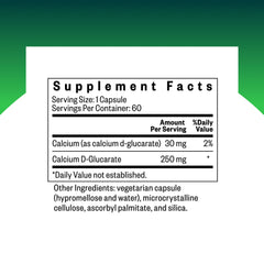 Seeking Health Calcium D-Glucarate capsules closeup shows easy-to-swallow form.