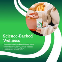 Seeking Health DAO Enzyme label ingredients confirms allergen-free, GMO-free formula.