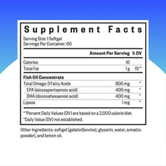 Close-up of Seeking Health Fish Oil softgel showing triglyceride-bound omega-3.