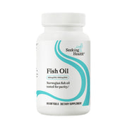 Seeking Health Fish Oil softgels 60-count bottle for daily omega-3 support.