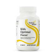 Seeking Health Kids Optimal Focus chewables bottle view shows calming support for kids.