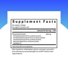 Close-up of Seeking Health Optimal PC softgels highlighting choline for cognitive and metabolic support
