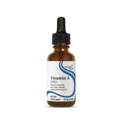 Seeking Health Vitamin A Drops bottle pour demonstrates easy dosing for daily eye and skin support.