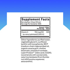 Seeking Health Vitamin A Drops droplet serve highlights precise dosing for immune support throughout the day.