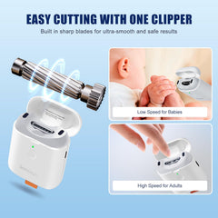 Spiral hidden blade on Seemagic baby nail clipper for safe grooming.